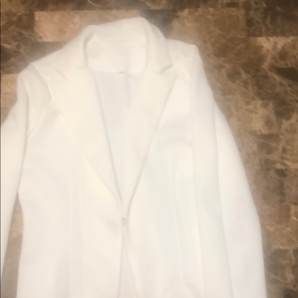 White suit coat jacket
